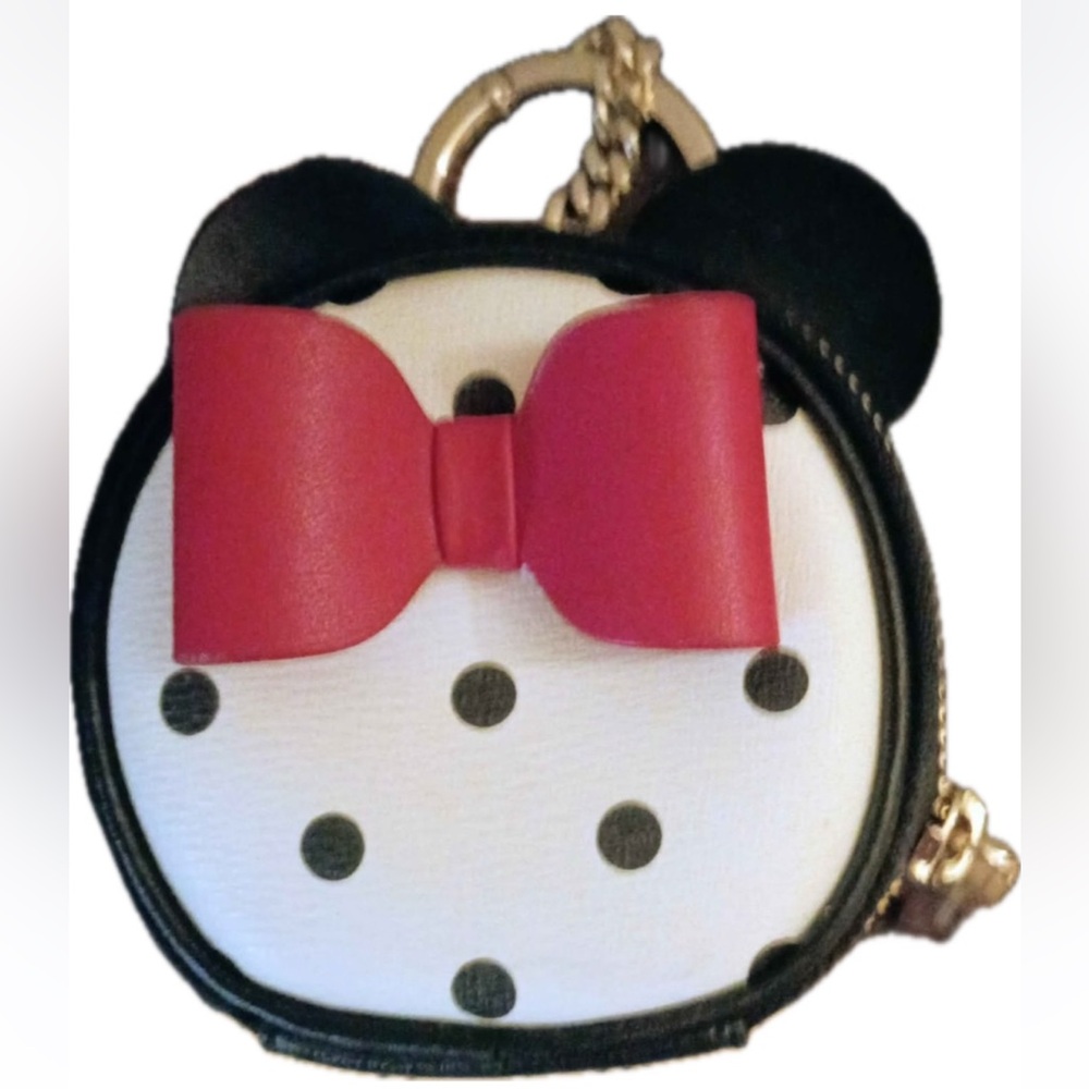 Kate spade X Disney Minnie Mouse NWOT Coin Purse, Keychain, BAGCHARM White Multi - Picture 2 of 11